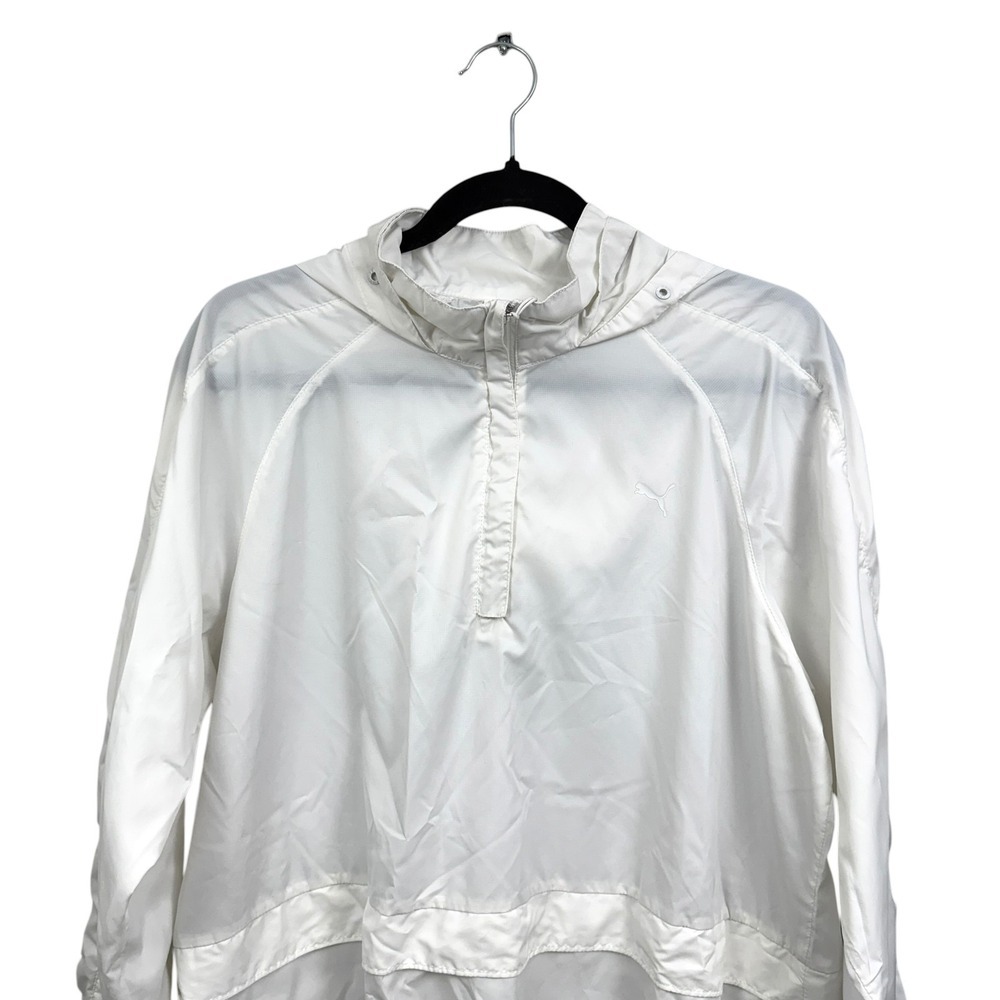 PUMA Womens White Lightweight Hooded Quarter Zip Anorak Windbreaker Jacket XL* - Picture 2 of 8